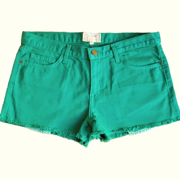 🌟 NWT CURRENT/ELLIOT Ultramarine Green Trendy Women's Boyfriend Shorts Size 29 - Picture 1 of 11